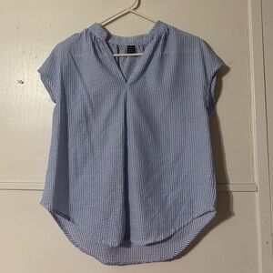 SHEIN Light Blue Striped Blouse